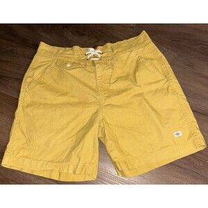 McTavish Sz 30 Mustard Yellow Organic Cotton Drawstring Shorts Surf Beach Casual